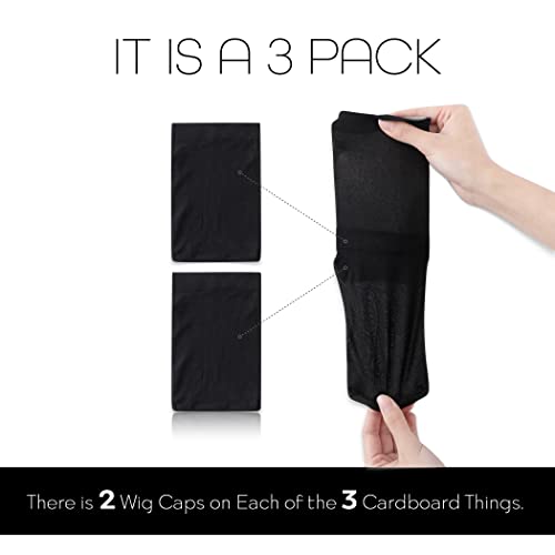 Appearanz 6 Pcs Wig Caps For Women, Wig Cap For Lace Front Wig, Pack Of 6 (Black) #TOP2