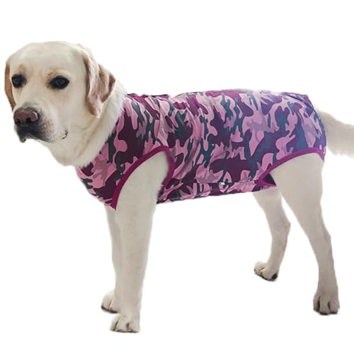 Image of Recovery Suit Post Surgery for Large Medium Dog, Spay Recovery Suit for Male and Female Dogs, Post Surgery Dog Onesie, Substitute E-Collar & Cone (Purple Camouflage-2XL)