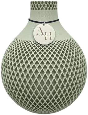 Boho Vase „FILA“ – Moderne Design Vase in 3 Größen & 8 Farben, 3D-gedruckt in Österreich – stilvolle, nachhaltige Wohnzimmer Deko & Exklusive Dekovase (Khaki, 20 cm)