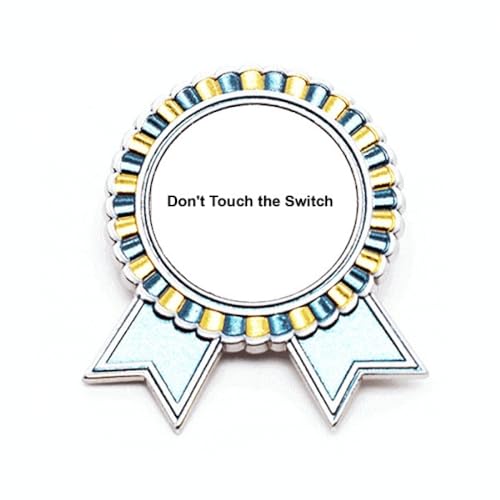 Broche Don't Touch Switch Noir en métal de taille M pour veste et sac