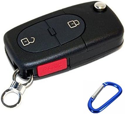 Lzki Flip Remote Key Shell fit for Audi A3 A4 S4 Uncut Fob Case 3 Button Panic