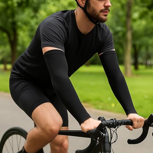 Manguito de Proteção Solar UV, Manga Longa Esportiva, Preto, Unissex