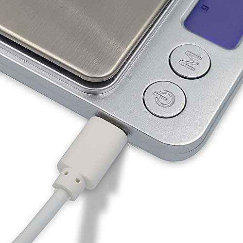 Reflex 500G / 0.01G Digital Pocket Wireless Smart Food Kitchen Scale Grams And Ounces Usb Rechargeable, Portable, Accurate, Metal Stainless Steel Surface, Keto Calculator, Baking, Counter, Reloading #TOP2