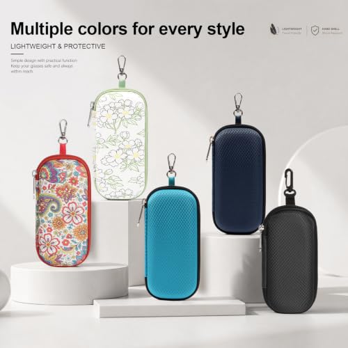 Image of Bukere Double Eyeglasses Case with Adjustable Slots, EVA Hard-shell Travel Dual Glasses Sunglasses Organizer for Men Women