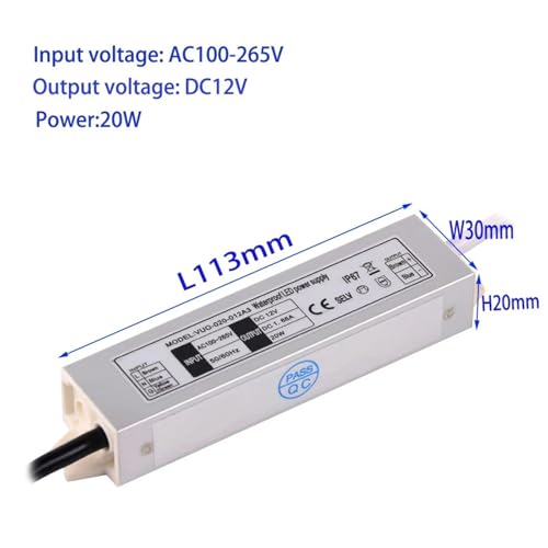 Driver LED 12V 20W étanche pour l'éclairage de terrasse et jardin