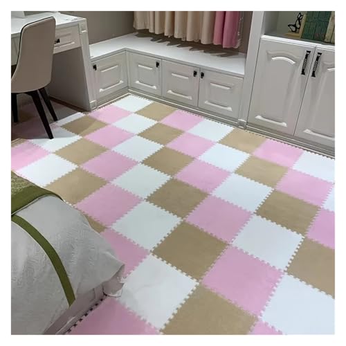 Tapis puzzle en mousse lavable et insonorisé en peluche épaisse pour un sol chaud en hiver