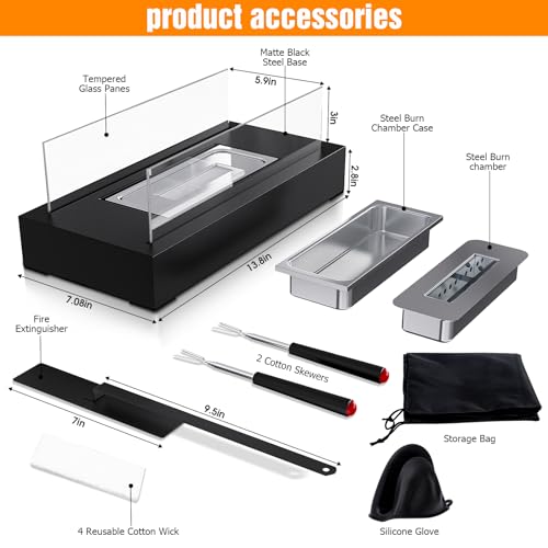 Tabletop Fire Pit Bowl Mini Table Top Fireplace Patio Home Decor Smores Maker Alcohol Stove Fireplace Indoor Outdoor Firepit for Women/Men