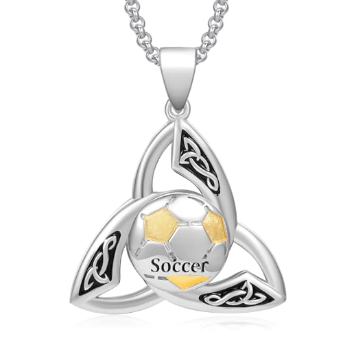 LES OSEWA Sterling Silver Celtic Soccer Necklace Jewelry