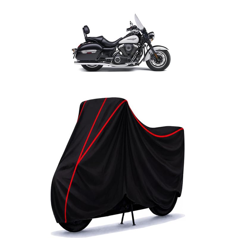 Image of Vulcan 1700 Water Resistant Bike Cover for All Motorcycles & Rain | Heavy Duty Taffeta Fabric | UV Protection, Dustproof, Scratchproof | All Weather Two Wheeler Body Cover with Elastic Bottom