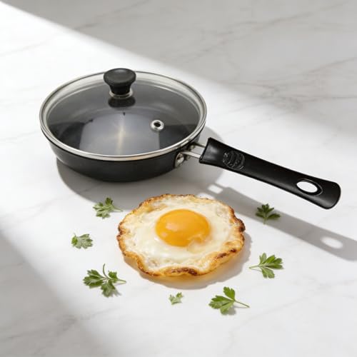 NCONCO 16CM Mini Egg Frying Pan Non- Stick Frying Pan Portable Camping Cooking Omelet Pan with Heat- Resistant Handle Ideal for Single Servings or Cooking for Small Families