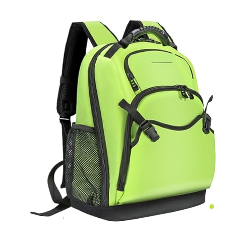 Tool Backpack Heavy-Duty Bag With Padded Shoulder Durable for Electrician, Repairman(Green)
