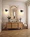 Rayogale Battery Operated Wall Sconce Set of 2, Rechargeable, Wireless, Dimmable, Timer, Remote, Touch Control, 3000K, USB-C Charging for Living Room, Bedroom Black (Include 2 Special Bulbs)