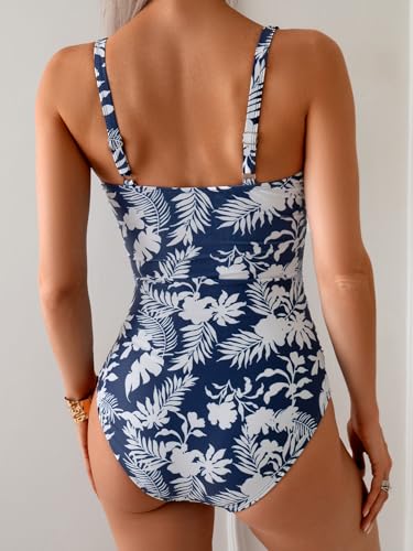 Image of B2prity Women's Underwire One Piece Swimsuit Tummy Control Ruched Bathing Suit Criss Cross V Neck Swimwear