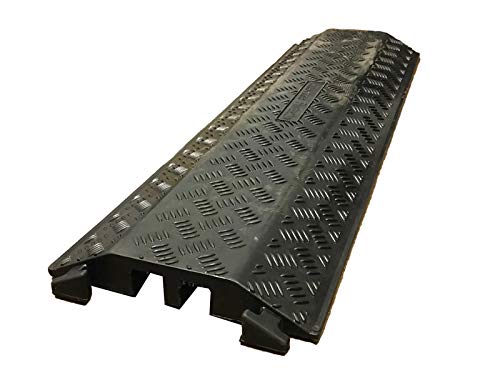 Kable Kontrol Drop Over Cable Protector – 2 Channel - 40” Inch Long - Black - Channel Size - 1.45” Width x 1.45” Height | Overall: 11” Width x 1.96” Height | FCC9801 | Rubber | Medium Duty