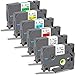 Produktbild 6x Madhurlabels Etikettenband als Ersatz für Brother P-Touch 9 mm TZe-221 TZ-121 TZ-421 TZ-521 TZ-621 TZ-721 Tape für P Touch PT-H107B PT-H105 PT-H101 PT-H100 PT-P710BT E500 PT-H101TB PT-E110 PT-D400