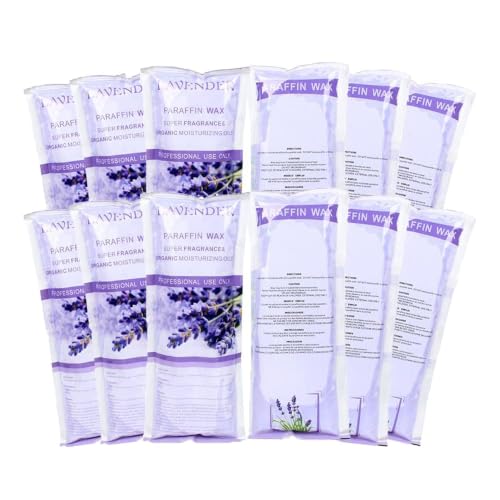 Paraffin Wax Refills 12 Pack Lavender Scented Paraffin Wax Beads Blocks for Paraffin Bath Paraffin Wax Machine Refills for Hand Feet Dry Skin Rrelieves muscle fatigue Hydration and nourish