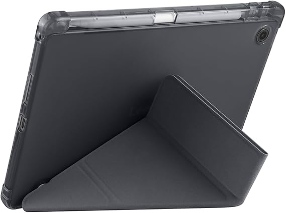 Elfia Honor Pad X9A ile Uyumlu Kılıf Silikon Yumuşak 4 Farklı Stand Olabilen Kalem Bölmeli Kapaklı Tablet Kılıfı Siyah