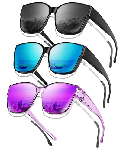 KALIYADI Fit-Over-Glasses Polarized Sunglasses-for-Men Wrap-Around-Sunglasses: Mens Polarized Sunglasses UV400 Protection