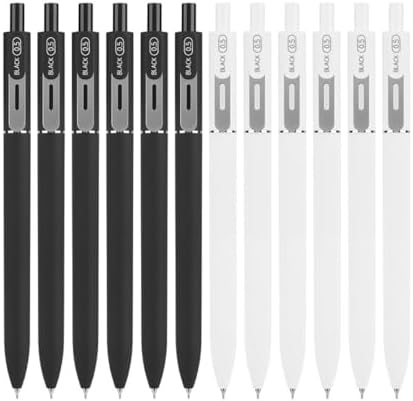Gel Pens Pack of 12, 0.5mm Black Ink Fine Point, Smooth Writing, Smudge Free Ballpoint Pens for Journaling, Non Skip, Anti-slip, Cute Aesthetic Office School Supplies Gifts for Women