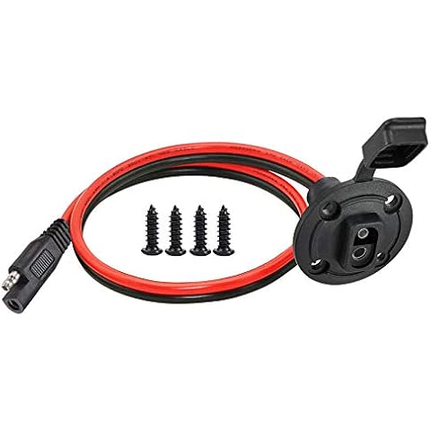 YETOR SAE Solar Power Connector,10AWG SAE Cable Connector,Weatherproof Power Socket Sidewall Port,Quick Disconnect Wire Automotive Panel Extension Cable for Solar Generator Battery Charger.(50CM) Cover