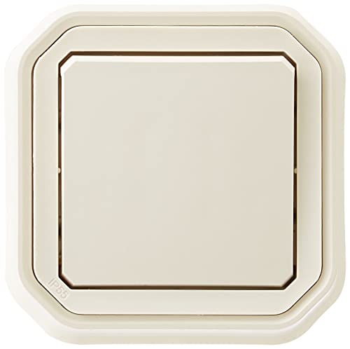 LEGRAND | Interruptor o va-y-y-venent Plexo, Beige Empotrado Con Garras, Impermeable IP55 Para Interior Y Exterior, Resistente A Choques IK08, Conexión Rápida Sin Herramientas