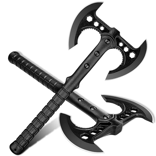 Dream Reach 2-Pack Hatchet Axe Set, Camping Hatchet and Survival Axe with Nylon Sheath, Double Headed Outdoor Axe for Camping, Splitting Wood, and Bushcraft, Ideal Gifts for Men Black