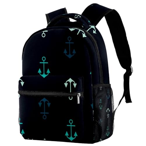 Sac à dos d'école multicolore 29.4x20x40cm avec motif ancre marine pour adolescents