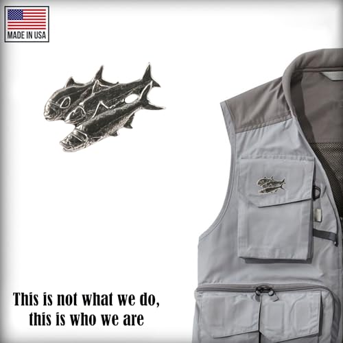 Grand Slam, Fish Pin, Pewter, 1 1/2”, S035, Tarpon, Bonefish, Permit, Fly Fishing Florida, Lapel, Hat, Pins, Brooch, Jewelry, Gift, 100% Handmade in the USA, Over 200 Fish Designs Available.4