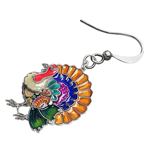 Pendientes de pollo de pavo de Acción de Gracias esmalte sin gemas 4