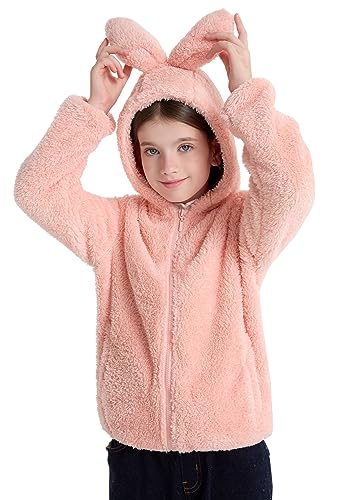 maoo garden Girls Boys Fleece Jacket Kids Winter Sherpa Coat Lightweight Full-Zip Spring Fall Windbreaker