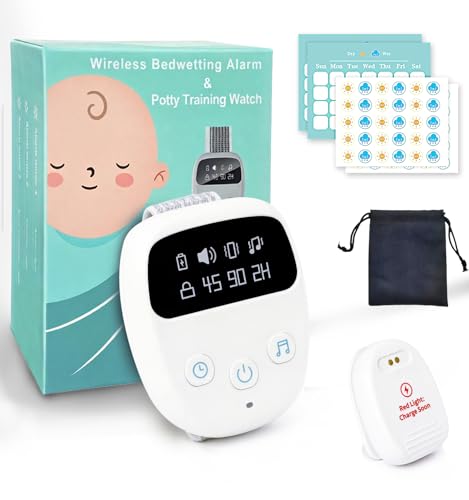 Image of Wireless Bedwetting Alarm for Children and Adults, Bed WettingAlarm for Boys and Girls, Night Potty Training Device, Pee Alarmfor Bedwetting,Bedwetting Alarm for Older Kids (White)