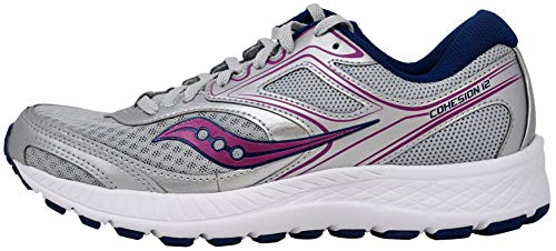 Saucony Women's Versafoam Cohesion 12 Grey/Navy/Purple Road Running Shoe 8 Medium Us #TOP7