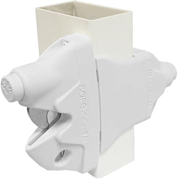 Safetech Hardware ViperX5-2 Two-Sided Gate Latch | Wrap Around Design - No Post Drilling | Padlock Lockable | Left & Right Reversible | Double Gate Access w/Push Button | 2 Vinyl & Aluminum - White