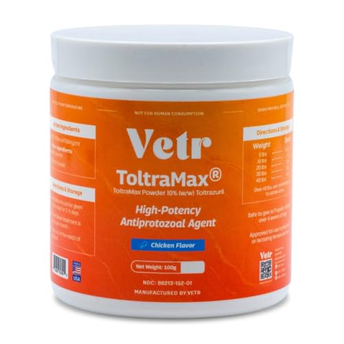 Vetrs Toltramax Toltrazuril Powder for Horses Dogs Cats 100g (10.0% Chicken)