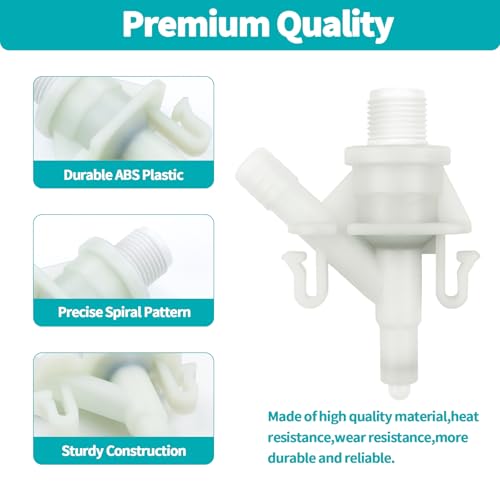 Image of 2 Pack 385311641 RV Toilet Water Valve Replacement Kit, Durable Plastic Water Valve Kit, for 300 310 320 Series for Dometic and Sealand Marine Toilet, Includes Hose Clamp and Fasteners