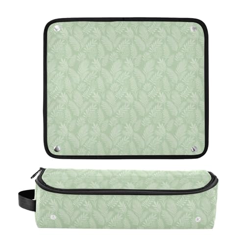 2-in-1 Estuche de Viaje para Rizadores con Almohadilla Resistente al Calor, Organizador Portátil para Planchas, Rizadores y Secadores, Hoja Verde Salvia miniatura 3