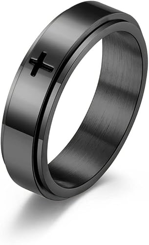 COLORFUL BLING Anillo giratorio de acero inoxidable con diseño de ojo de Horus de Egipto y ojo de Horus, anillo giratorio de acero inoxidable, para