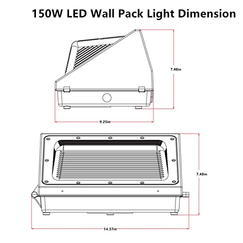 Whled Dusk To Dawn 150W Led Wall Pack Light,19500Lm 800-1000W Hps/Hid Equivalent,5000K Daylight Commercial Outdoor Security Lighting With Photocell Sensor,Etl For Parking Garages,Warehouse,Entrance #TOP4