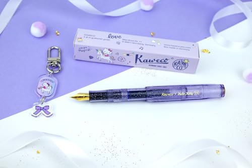 Kaweco X Hello Kitty CLASSIC Sport Fountain Pen Stardust Violet Limited Edition, Fine Nib