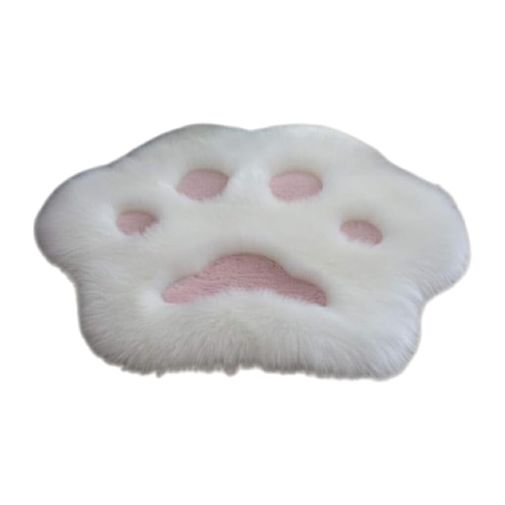 Tapis patte de chat en peluche rose antidérapant et isolant pour sol