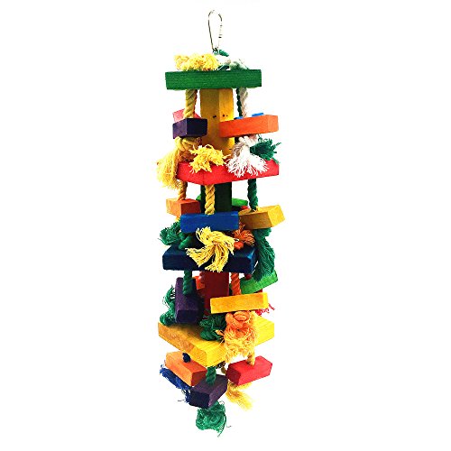 MAIYUAN Knots Block Chewing Bird Toys for Parrot (Large 17 Inch)