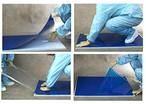 10 Mats/Box, 30 Layers Per Mat, 300 Layers Per Box,36" X 45", 4.5 C Blue Sticky Mat, Cleanroom Tacky Mats/Pvc Sticky Mats/Adhesive Pads, Used For Floor (For Home/Laboratories/Medical Offices Use) #TOP1