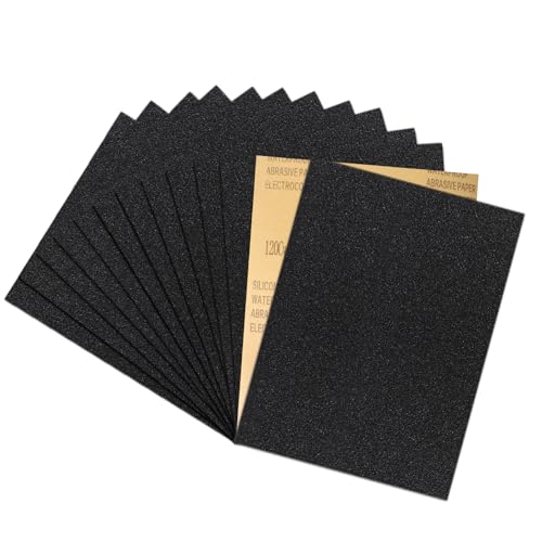 BODHTAT 紙ヤスリ 耐水ペーパー #120番 サンドペーパー(15枚入) 粗目 紙やすり 耐水ヤスリ 280 mm x 230 mm,車 金属磨き 木工DIY作業に キッチンの掃に最適です