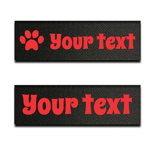 Lote de 2 Etiquetas Personalizables para Arnés Táctico – 2 Parches Autoadherentes Personalizados Compatibles con los Arneses AUROTH – Elige Tu Texto, Color, Tamaño y Tipografía (8x2 cm)