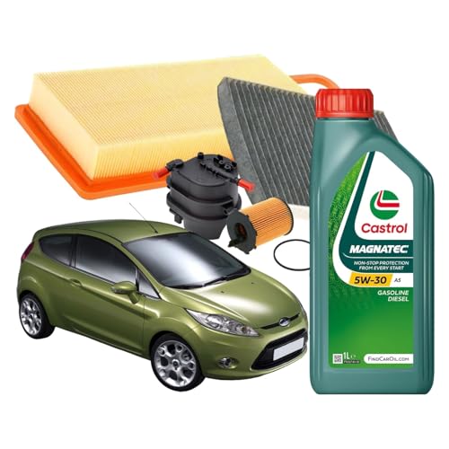 Kit Tagliando 4 FILTRI E 4L OLIO M Compatibile Con Ford Fiesta VI 1.4