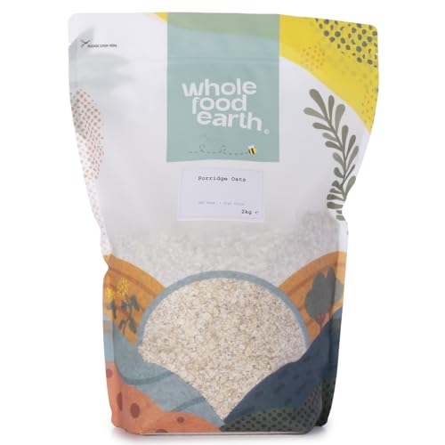 Wholefood Earth - Copos de avena, 2 kg, sin transgénicos, altos en fibra