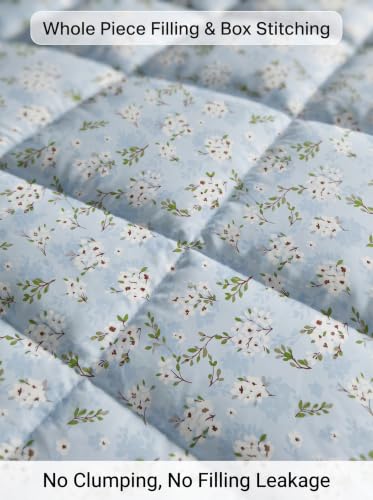 Image of Mafatlal 120 GSM Tulip Single Bed AC Comforter, Powder Blue, 154x228cm