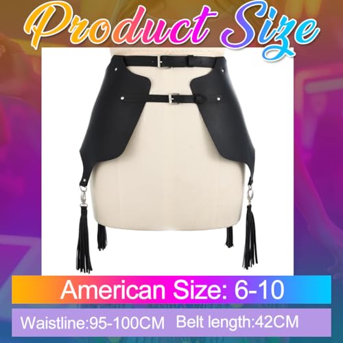Nicute Leather Belt Skirt Black Waist Chain Punk Skirts Belt Goth Body Accessories for Women2