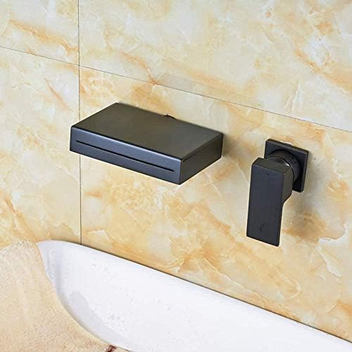 Robinet de lavabo cascade mural bronze huilé pour vasque - 4