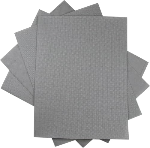 Image of KCS 4 /6 pc of 12 inch x 18 inch 30cmx45cm 16CT Counted Cotton Aida Cloth Cross Stitch Fabric (Medium Grey, 4 pc)